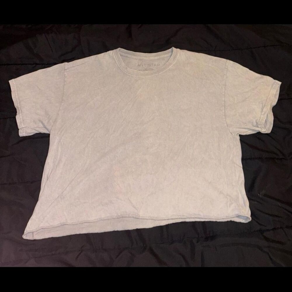 Women's Grey and Blue T-shirt